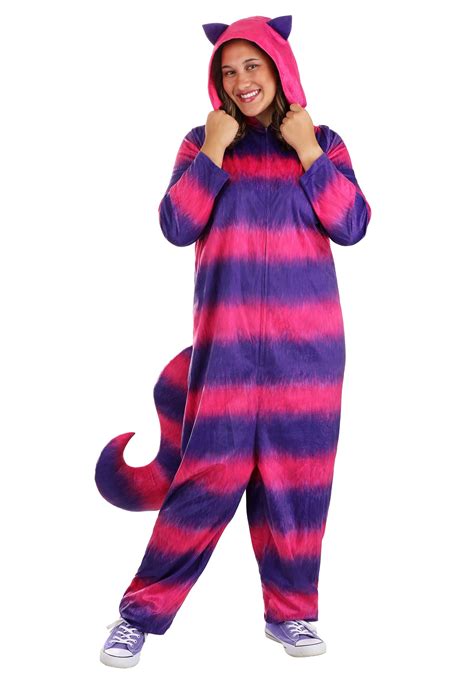 Adult Plus Size Cheshire Cat Onesie Costume Alice In Wonderland Costumes