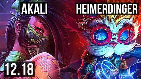 Akali Vs Heimerdinger Mid Legendary Games Euw