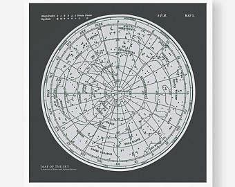 Sternenkarte Konstellationen Poster Karte Des Himmels Moderne