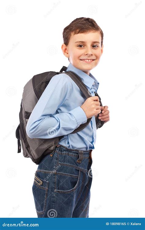 School Kid With Backpack Stock Image Image Of Confident 18098165