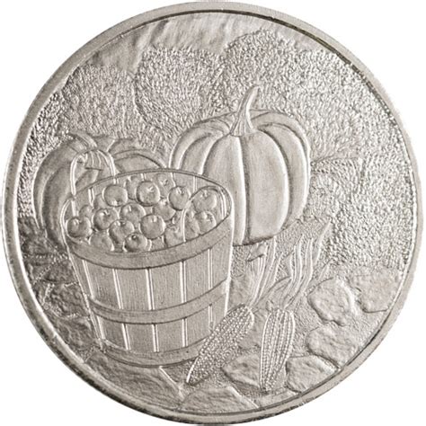 Oz Silvertowne Thanksgiving Silver Round New L Bgasc