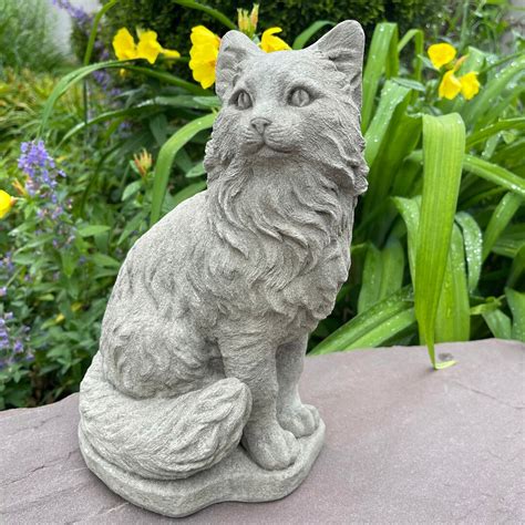 Large Concrete Cat Statue For Garden Decor 11 Outdoor Etsy