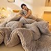 Amazon AETVRNI Luxury Fluffy Thick Faux Fur Comforter Big Heavy