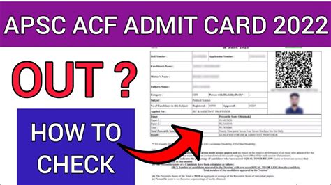 Apsc Acf Admit Card How To Check Appsc Assistant Conservator Of