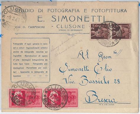 REPUBBLICA LUOGOTENENZA STORIA POSTALE ESPRESSI Su BUSTA Di CLUSONE