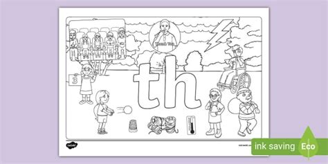 Th Sound Loaded Colouring Sheet Th Sound Teacher Made