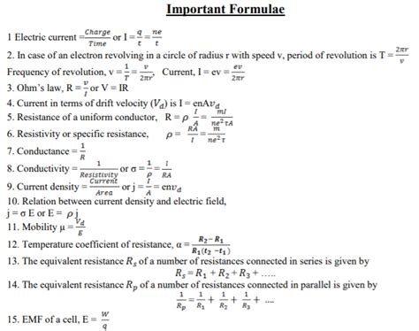 Alternating Current Formula