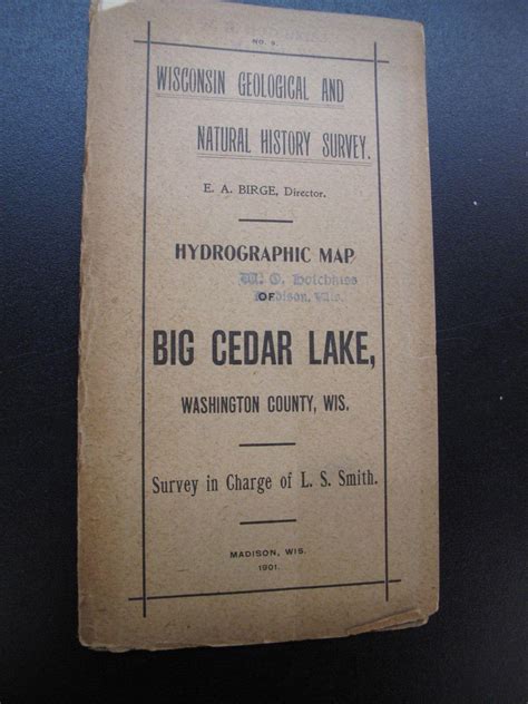 Geology Hydrographic Map of Big Cedar Lake Washington County Wisconsin 1901 | #4674712283