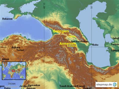 StepMap Armenien Georgien Landkarte für Deutschland