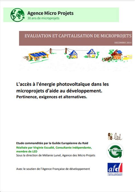 Biblio L Acc S L Nergie Photovolta Que Dans Les Microprojets D Aide