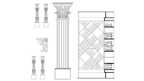 Multiple Column And Interior Blocks Cad Drawing Details Dwg File Cadbull