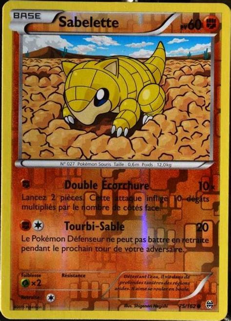 Carte Pok Mon Sabelette Pv Reverse Xy Impulsion Turbo