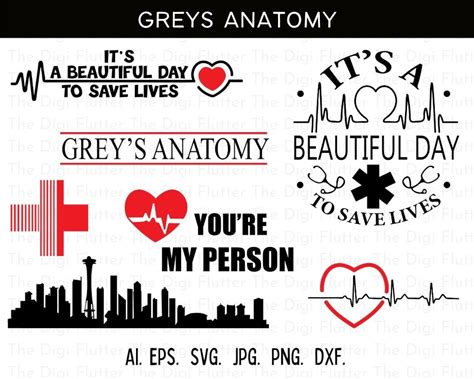 Greys Anatomy Svg Save Lives Png Greys Anatomy Cricut Greys Etsy UK