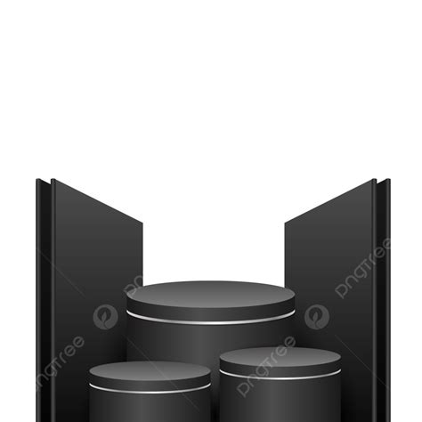 3d Black Podium Vector Hd Png Images Black 3d Podium And Background