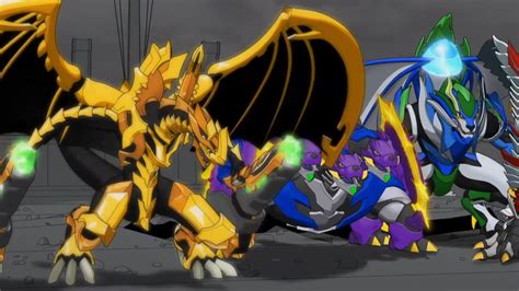 Auxillataur With His Baku Gear And Fusion Bakugan With Their Baku