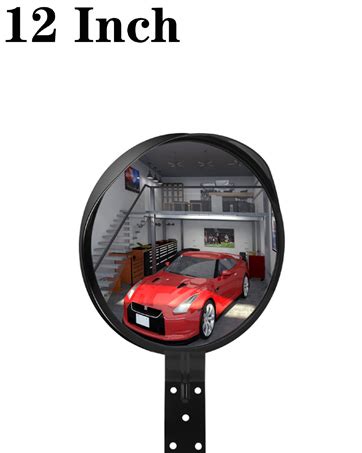 12" Convex Security Mirror, Adjustable Angle and Wide View for Garage ...