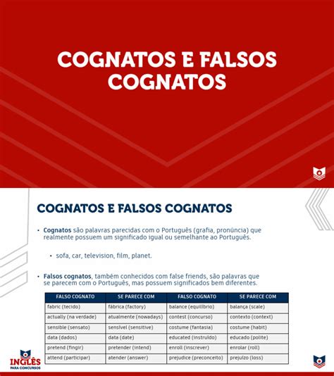 O Que E Falso Cognato - Falsos Cognatos: Definição e Exemplos | PDF