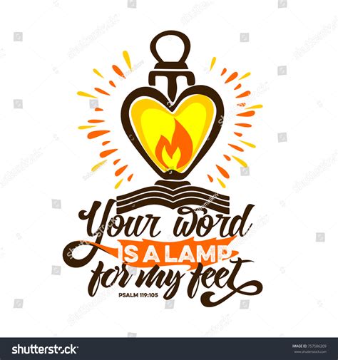 Bible Lettering Christian Art Your Word Stock Vector (Royalty Free) 757586209