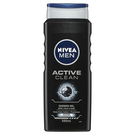 Nivea Men Body Wash Active Clean With Active Charcoal 500ml Free