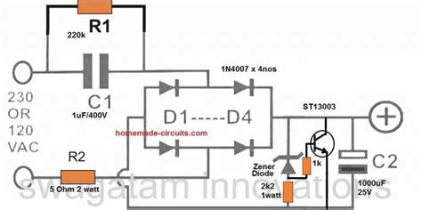 Simple Transformerless Power Supply Circuits Explained Artofit