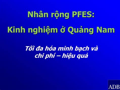 PPT Nhân rộng PFES Kinh nghiệm ở Quảng Nam PowerPoint Presentation