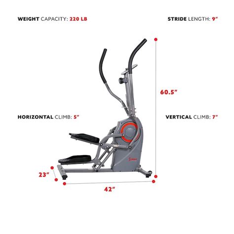 Sunny Health And Fitness Fly Wheel Resistance Cross Trainer Elliptical In