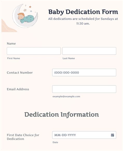 Baby Dedication Form Template Jotform