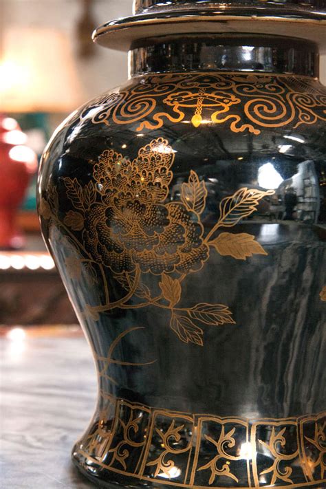 Chinese Mirror Black Ginger Jars For Sale At 1stdibs Black Ginger