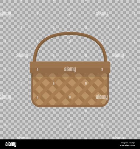 Empty Baskets Set Isolated On Transparent Background Vector