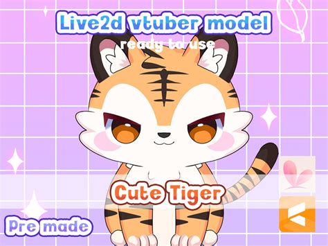 Cute Tiger Lived2d Vtuber Model Cat Live2d Cat Vtuber Vtuber Pet