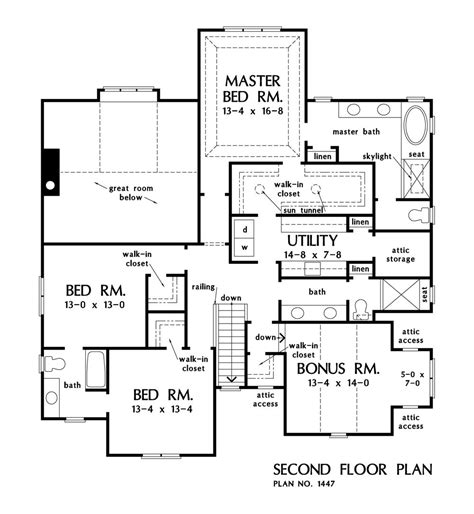 Check Out The Second Floor Of The Lincoln House Plan 1447 House