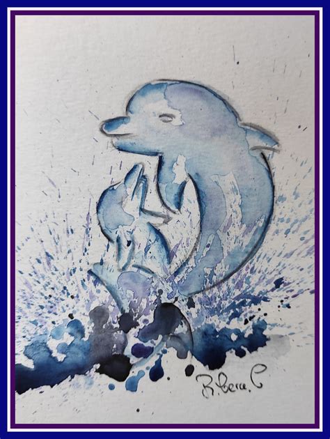 Watercolor Dolphin Original Marine, Ocean, Sea, Wall Decor, - Etsy