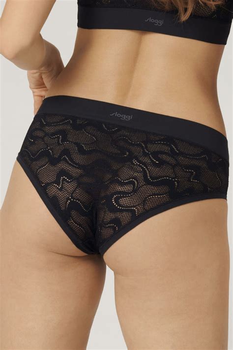 Sloggi Go Allround Lace Midi Blonde Trusse I Sort Til KVINDER Hos Lohse