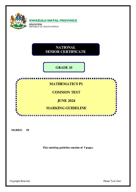 Maths P1 2013 Memo June 5