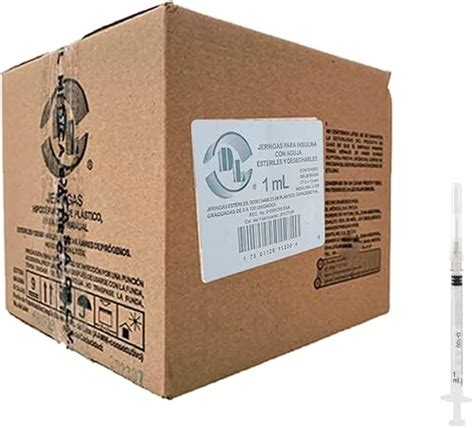 Caja De Jeringas Para Insulina Ml Con Aguja G X Mm Amazon