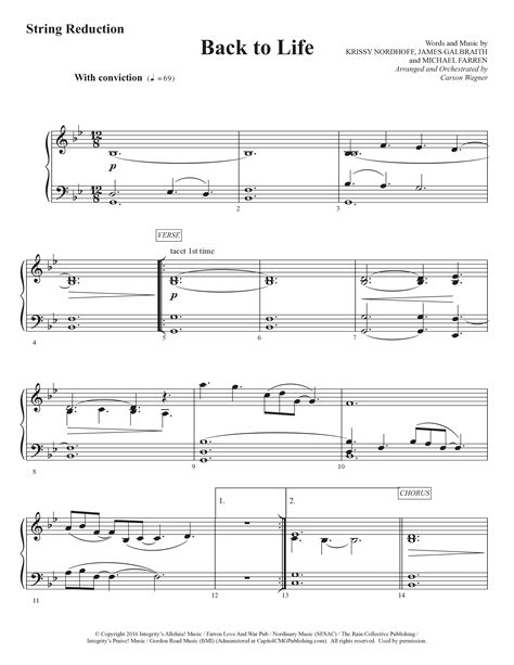 Back To Life Choral Anthem Satb String Reduction Sheet Music Pdf Prestonwood Worship