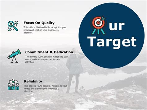 Our Target Focus On Quality Commitment And Dedication Powerpoint