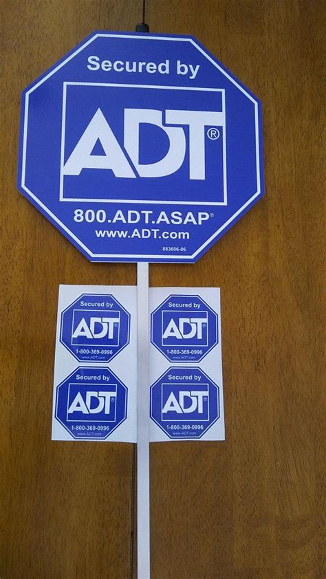 Security Adt Yard Sign With 4 Window Stickers Window Stickers Yard