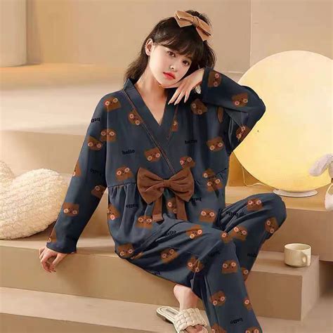 jual bisa  piyama import kerah babydoll piyama kekinian piyama