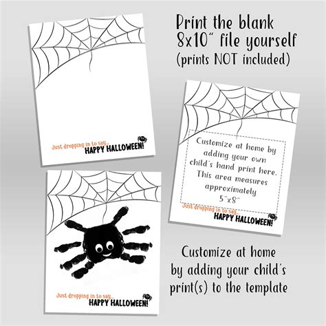 Spider Handprint Art Halloween Craft For Kids Handprint Etsy