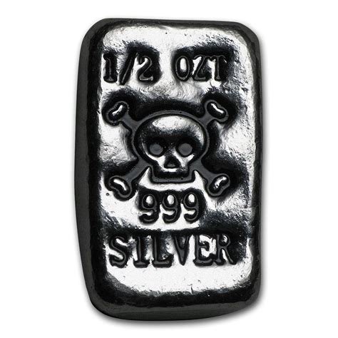 Buy Oz Hand Poured Silver Bar Mpm Skull Bones Apmex