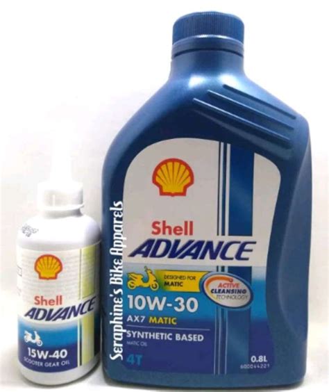 Jual Paket Oli Shell Advance Ax7 Scooter Matic 10w30 0 8l Oli Gardan