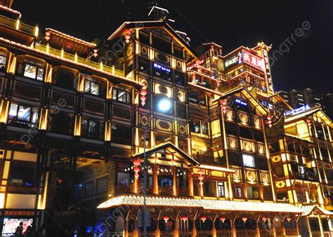 Chongqing Night Hongyadong Folk Custom Night Photography Map With Map