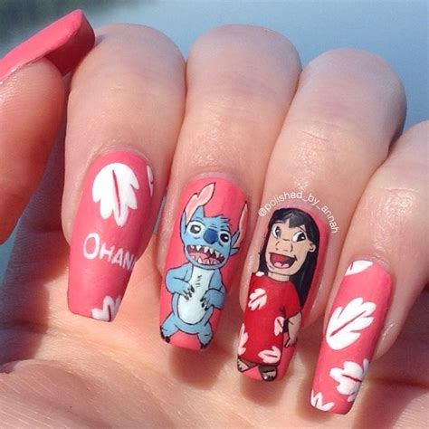 Lilo And Stitch Nails Disneynails Disney Nails Disney Acrylic Nails Pretty Acrylic Nails