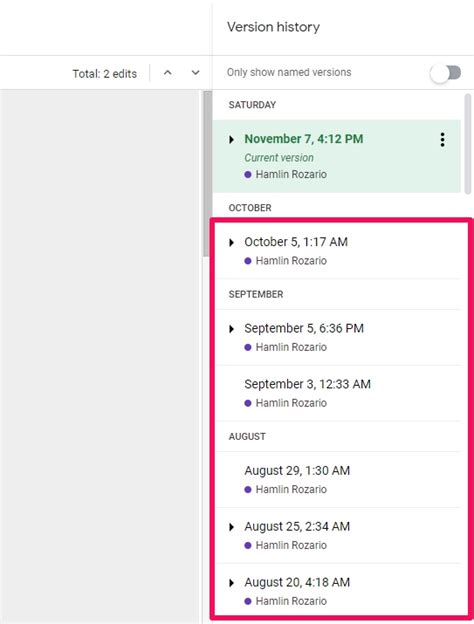 How To See Recent Changes Revision History In Google Docs Sheets