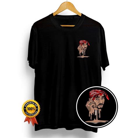 Camiseta 2Pac Tupac Shakur de algodão manga curta marca hip hop