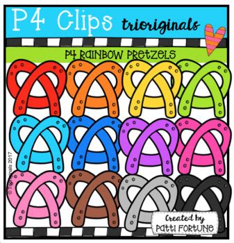 P Rainbow Pretzels P Clips Trioriginals Clip Art By P Clips