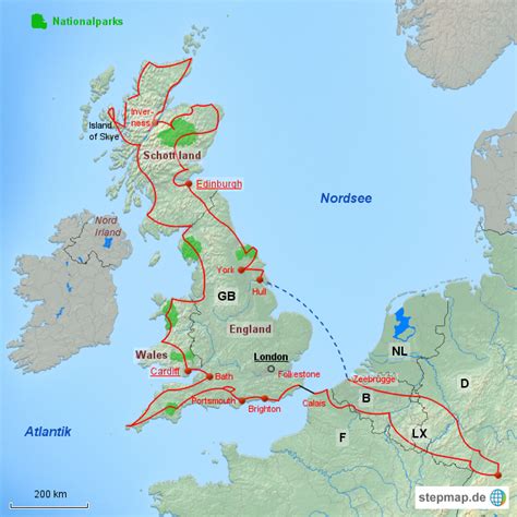 Stepmap Gro Britannien Landkarte F R Gro Britannien