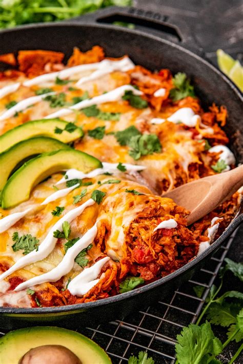 Quick Chicken Skillet Enchiladas Easy Dinner Ideas