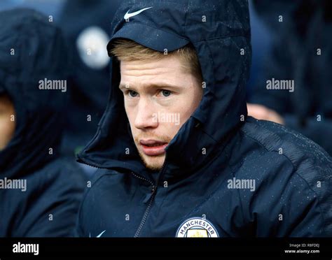 Manchester Citys Kevin De Bruyne On The Bench During The Premier